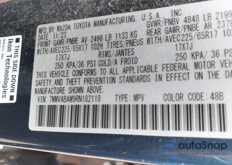 2024 Mazda Cx-50 2.5 S Select z USA, uszkodzony, nr VIN 7MMVABAM9RN182118